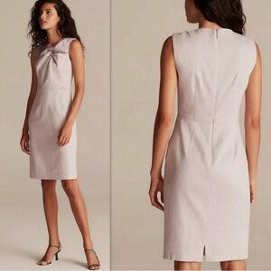 REBECCA TAYLOR TAILORED Slub Twill Suiting Sheath Dress sz. 4 LAVENDULA $450